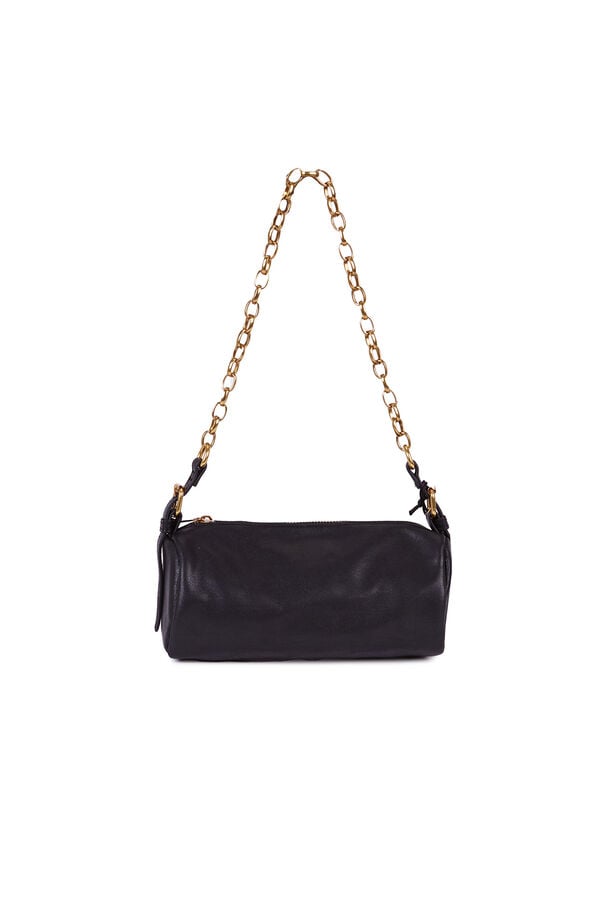 Cortefiel Chain mini barrel bag Black