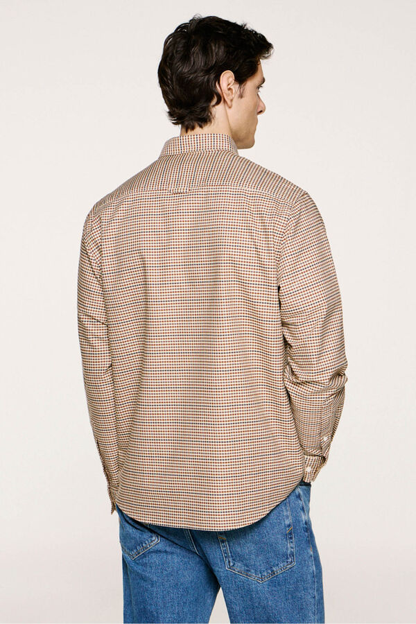 Selected Camisa xadrez 100% algodão Tostado