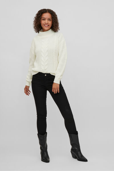 Cortefiel Women's cable knit jumper White