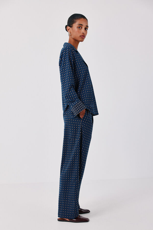 Cortefiel Camisa de pijama estampada Azul