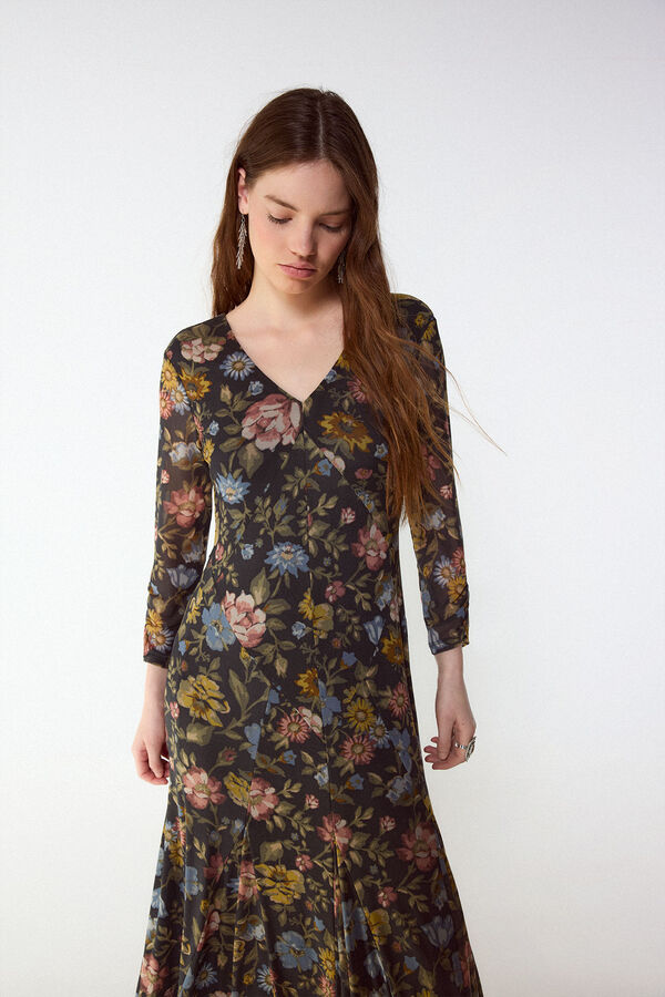 Slowlove Vestido estampado vuelo Multicolorido