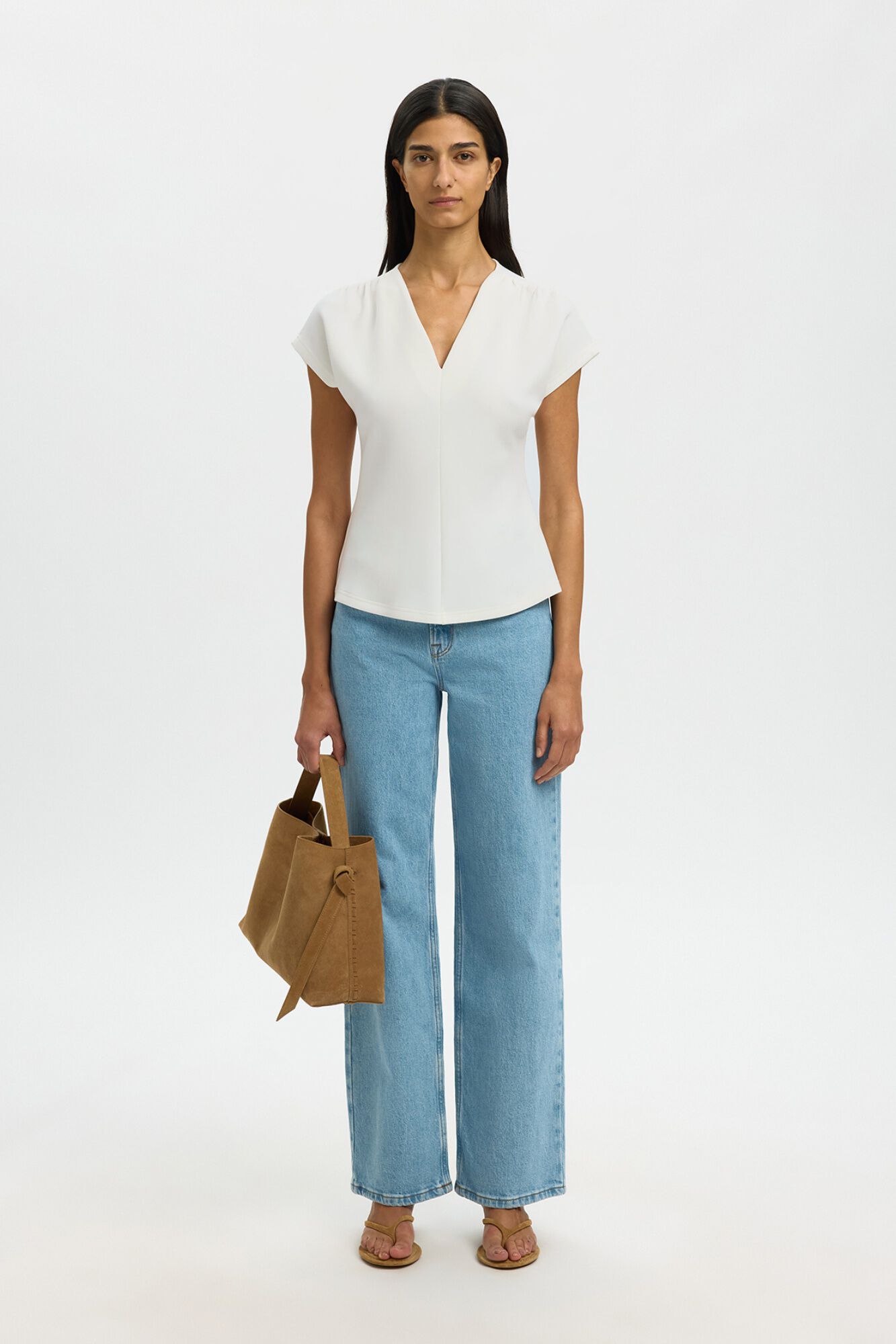 Selected Top con escote pico