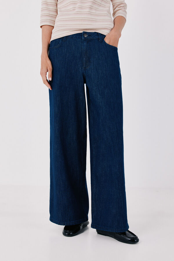 Cortefiel Long palazzo jeans Blue
