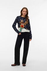 Vero Moda Christmas print round neck jumper Navy