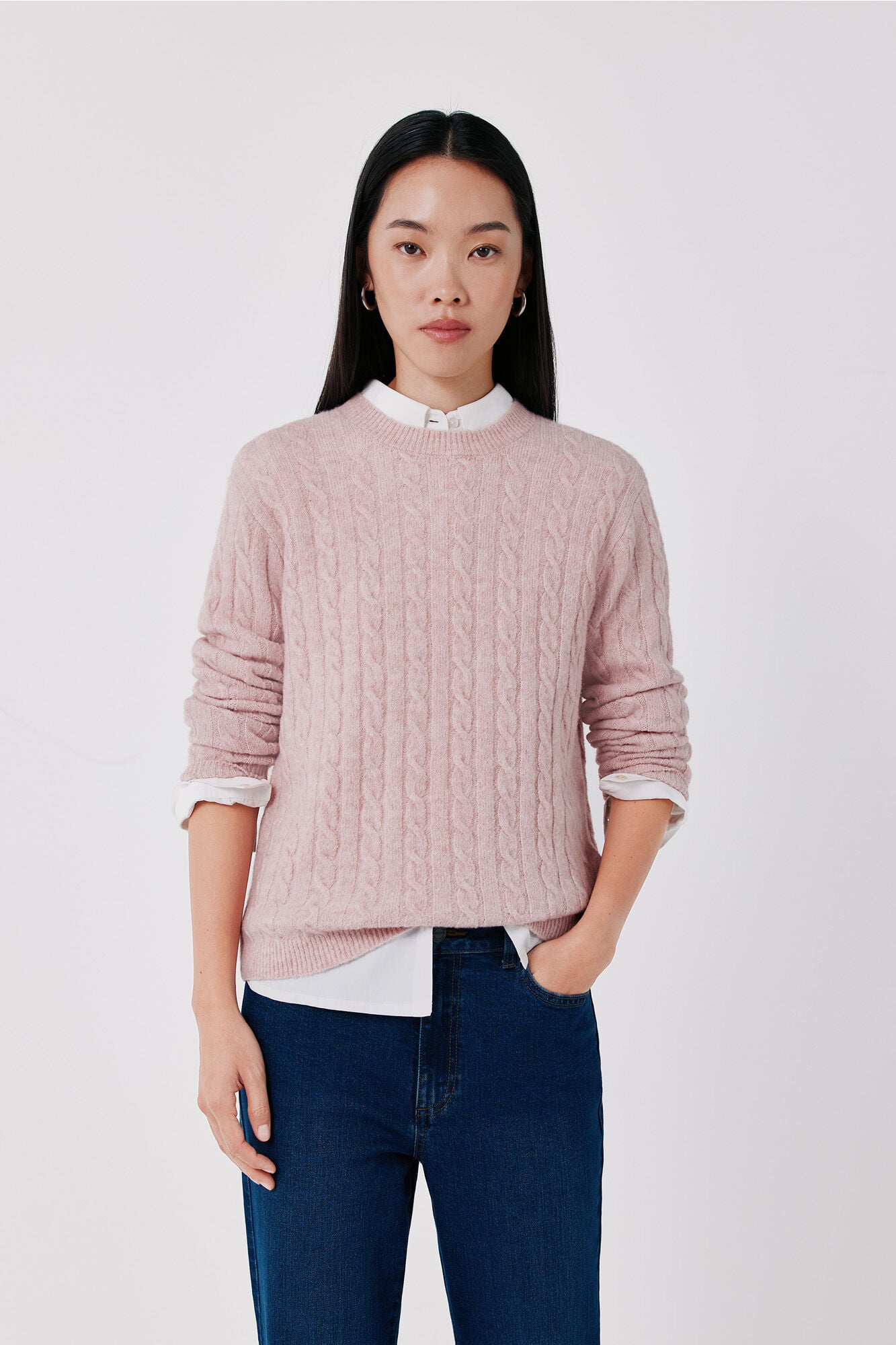 Cortefiel Soft cross<br>- knit jumper