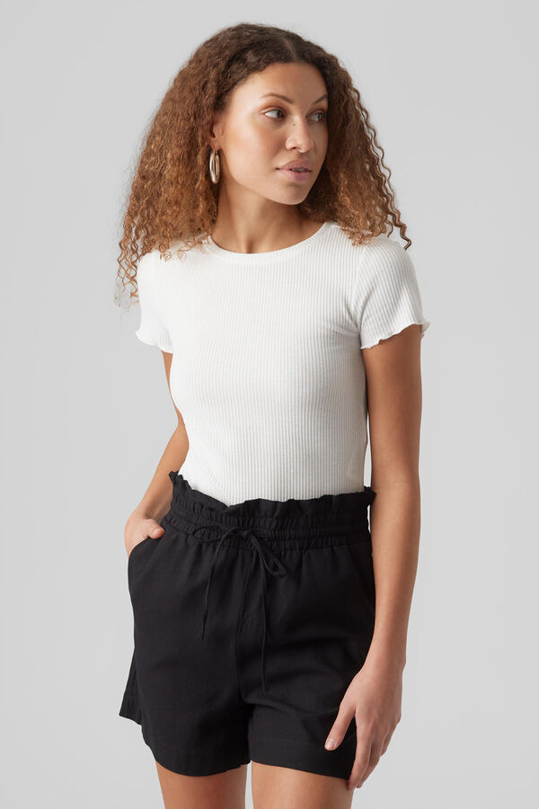 Cortefiel Ribbed top White