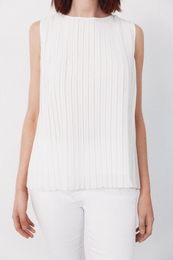 Cortefiel Blusa plissada Branco