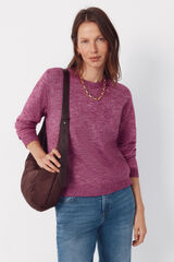 Cortefiel Combined knit jumper Purple