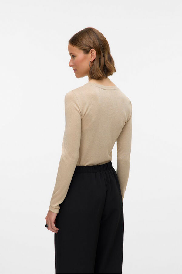 Vero Moda Top de malha com efeito metálico Tostado