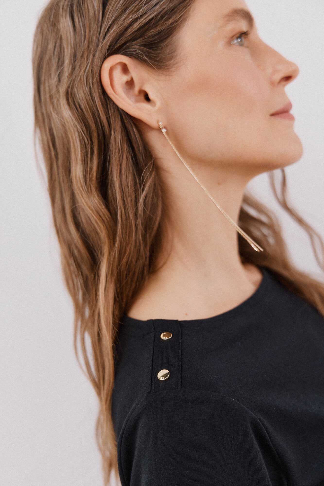 Cortefiel Boat neck T-shirt with buttons