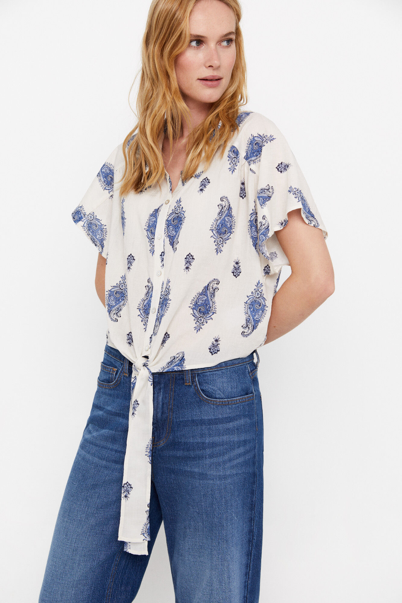 Camisa estampada sostenible Blusas de mujer Cortefiel