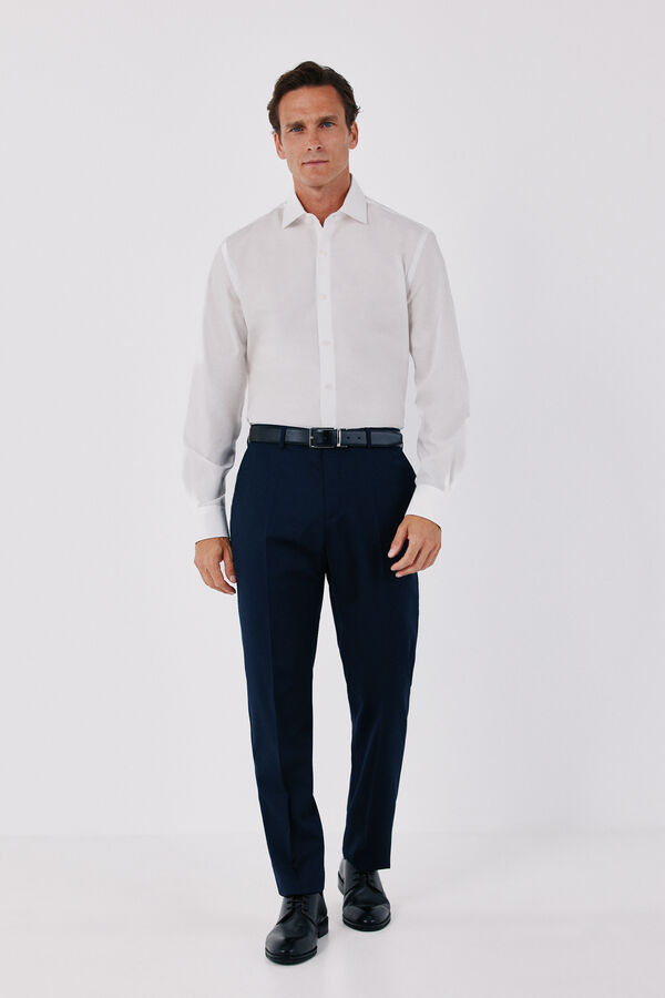 Cortefiel Slim fit Ottoman dress shirt White