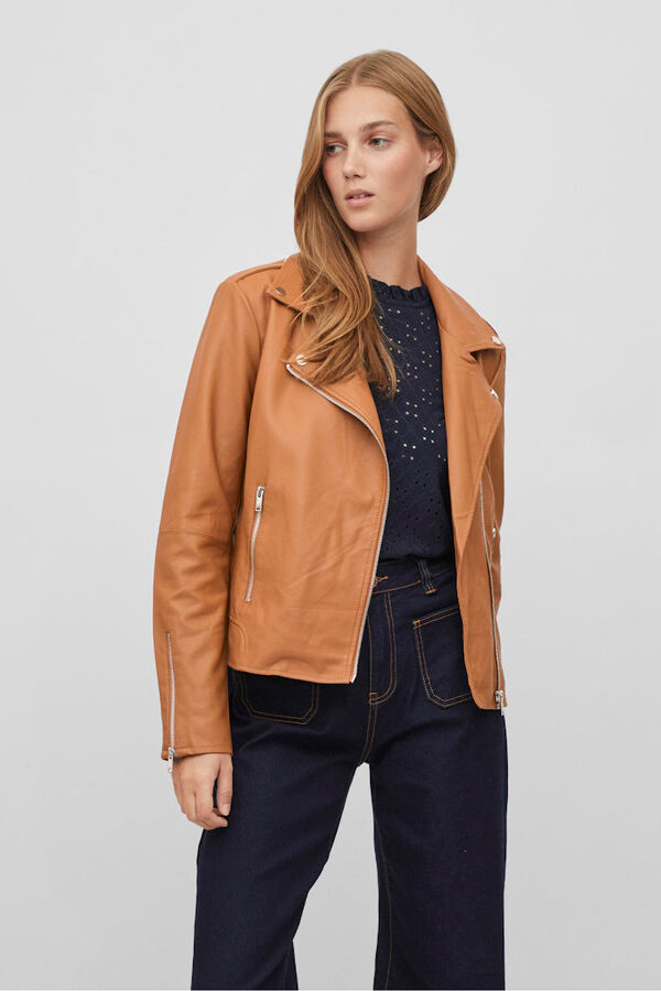 Vila Casaco motard em pele sint&eacute;tica Cinzento