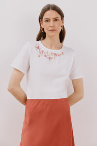 Cortefiel Floral embroidered t-shirt