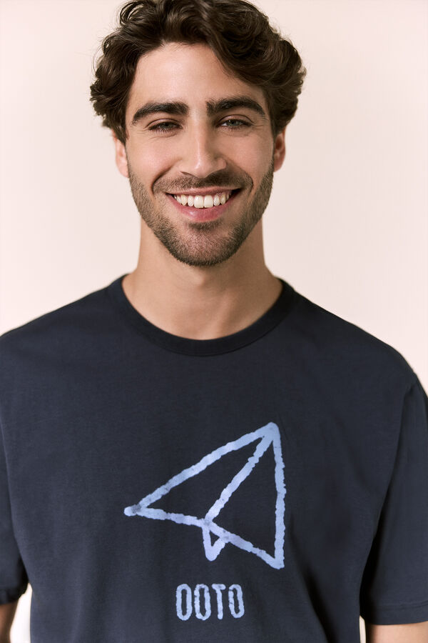 OOTO T-shirt com logo grande Azul