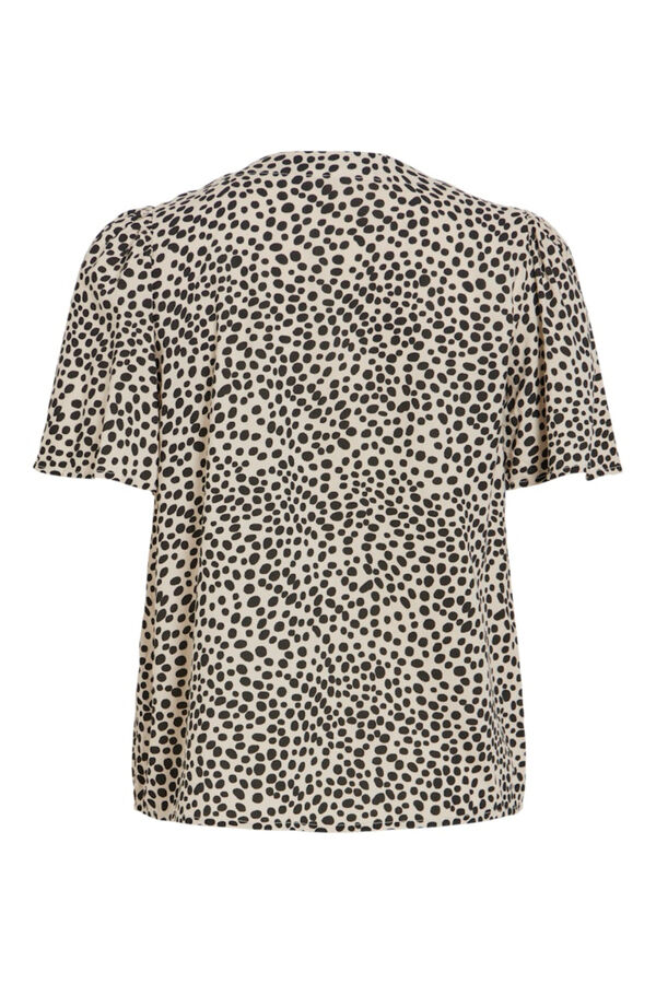 Vila Blusa de manga curta em viscose Tostado