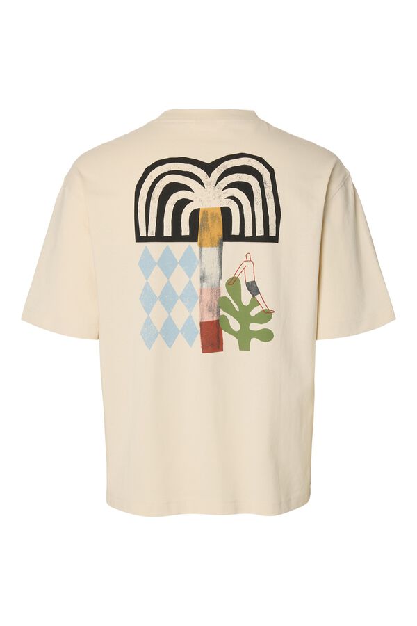 Selected T-shirt de manga curta relaxed Tostado