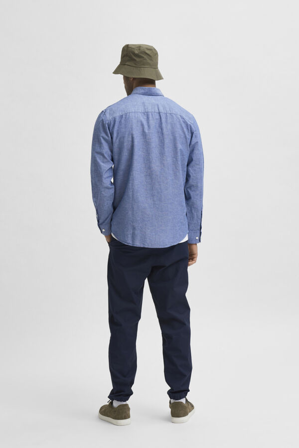 Cortefiel Camisa slim fit de algodón orgánico Azul