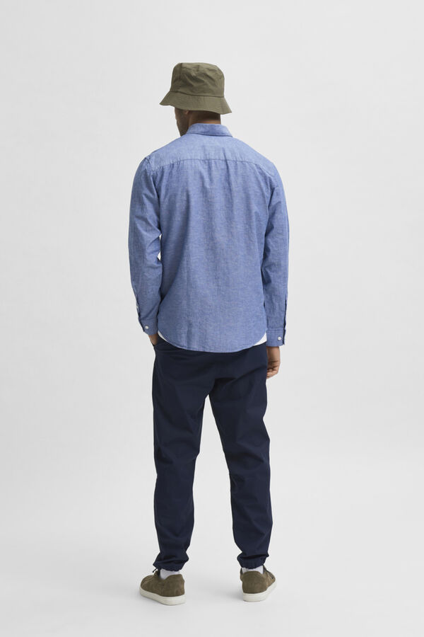 Cortefiel Slim fit organic cotton shirt Blue