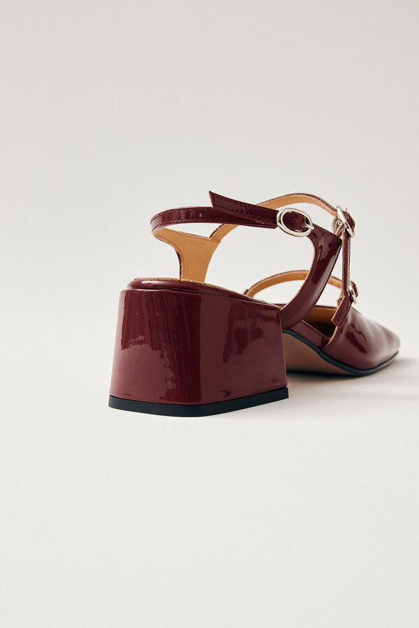 Cortefiel Withnee leather court shoes Maroon