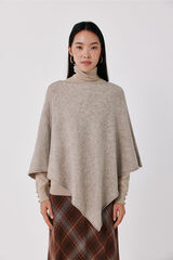Cortefiel Soft touch poncho Beige