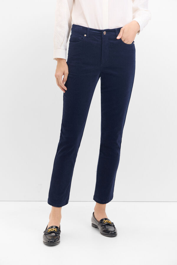 Cortefiel Corduroy Sensational Trousers Navy