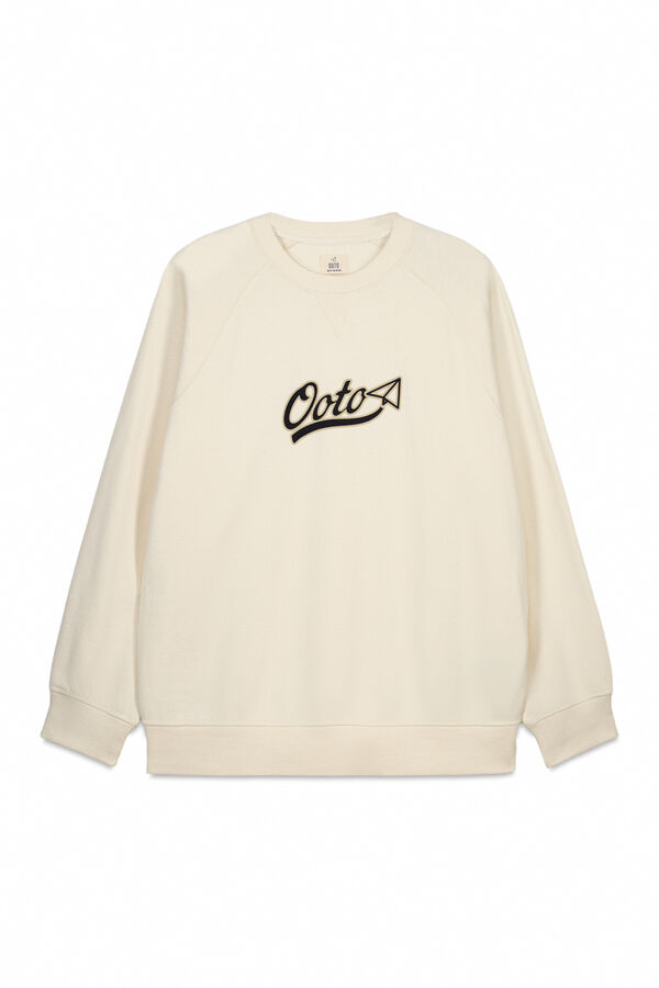 OOTO Sweatshirt logo gola redonda Ecru