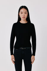 Cortefiel Round neck jumper Black