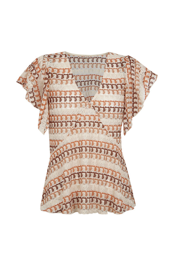 Slowlove Top estrutura multicolor Ecru