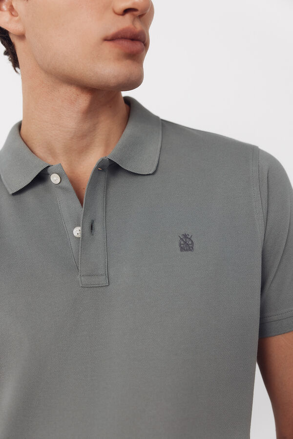 Cortefiel Piqu&eacute; basic slim polo shirt Kaki