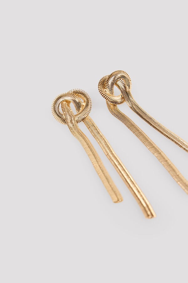 Cortefiel Pendientes nudo cadenas Dorado