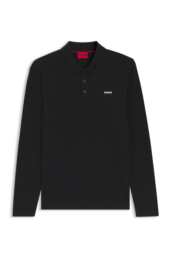 HUGO long sleeve polo shirt Black