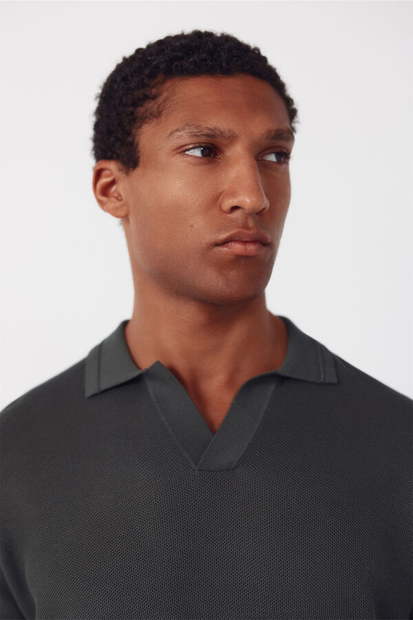 Cortefiel Piqu&eacute; short sleeve polo shirt Kaki