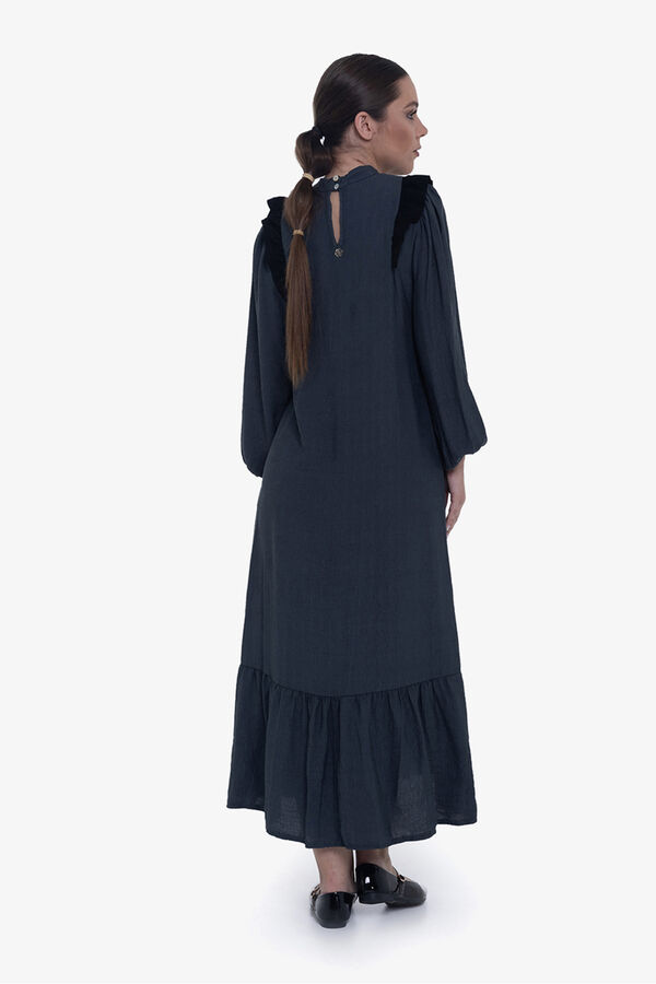 Cuplé Vestido com babados Cinzento