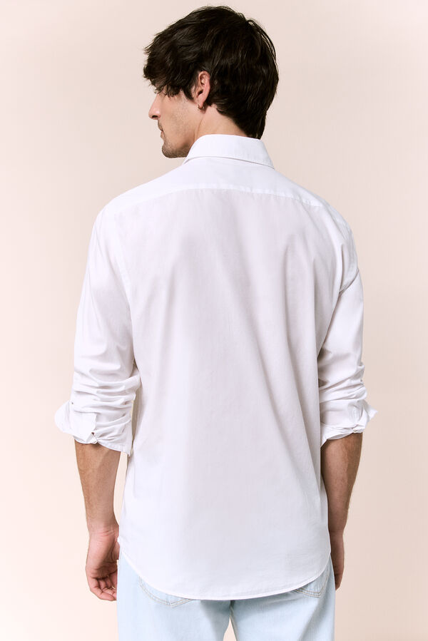 OOTO Poplin plaid long sleeve shirt White