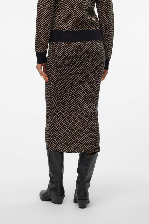 Vero Moda Saia midi de malha  Preto