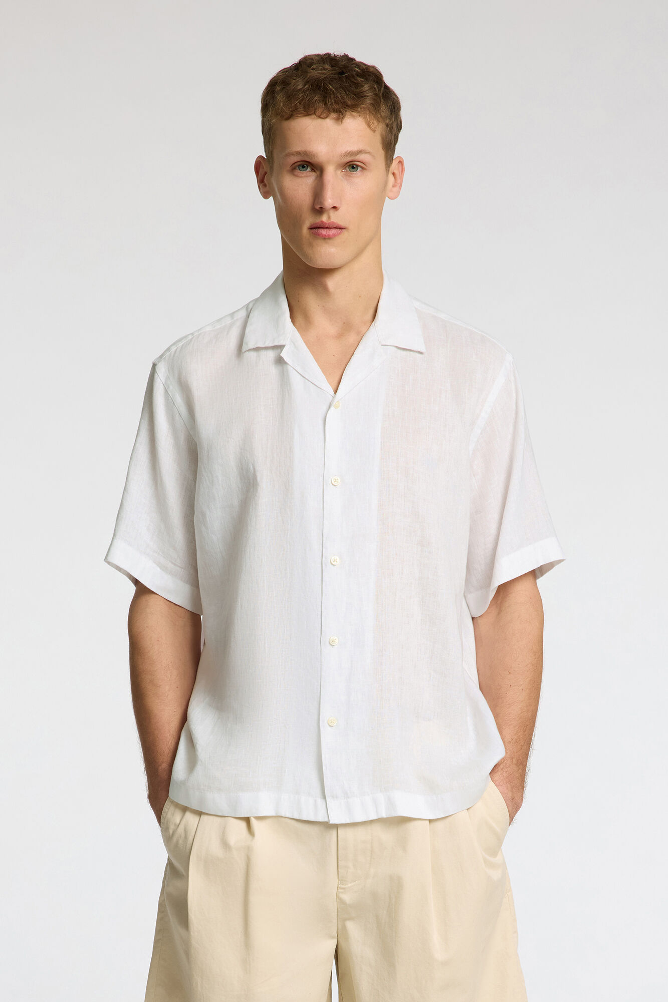 Selected Camisa manga curta 100% linho