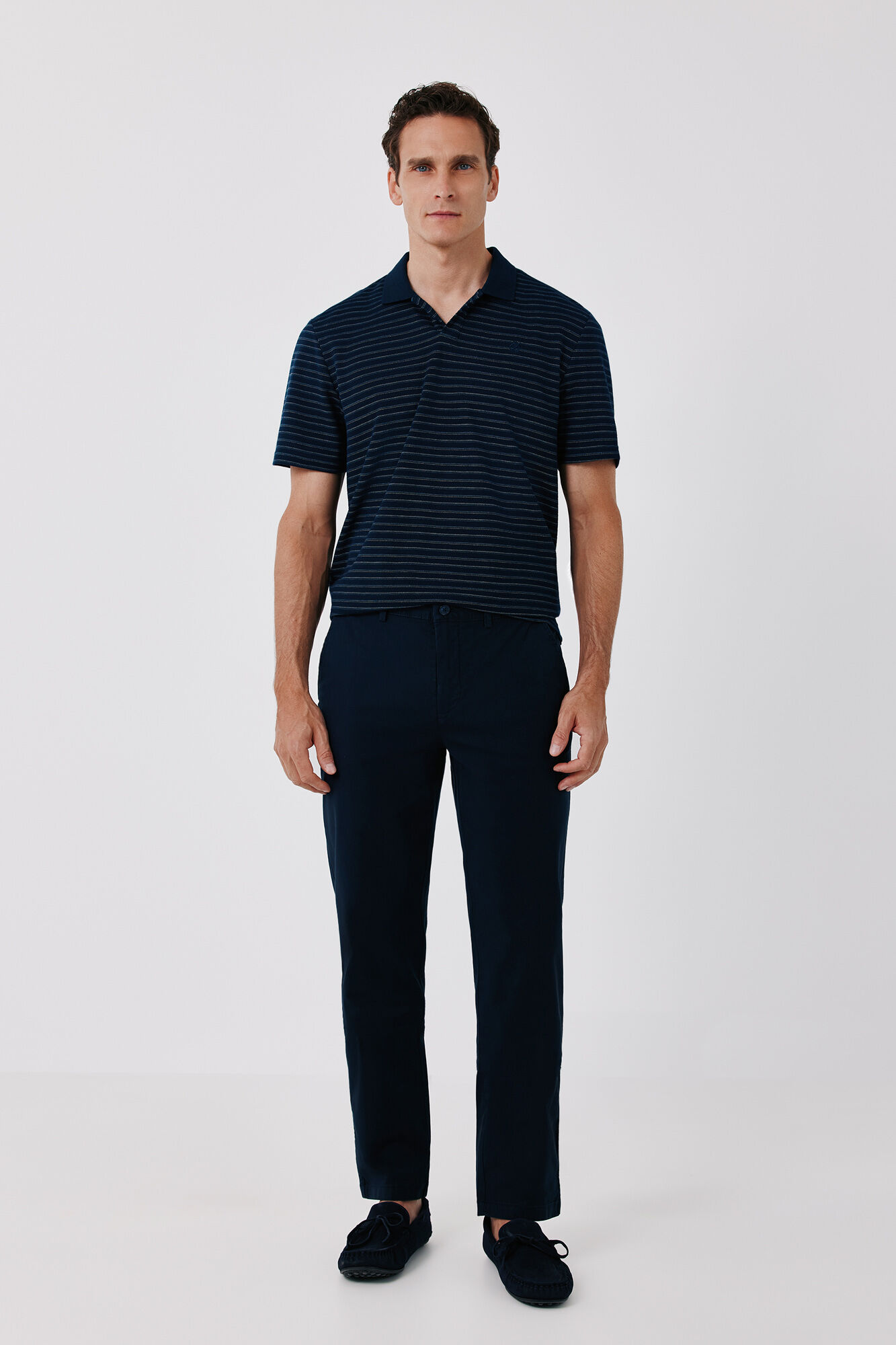 Cortefiel Striped structure polo shirt