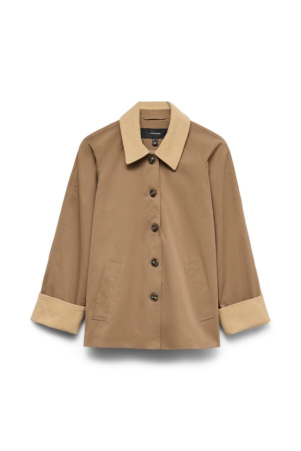 Vero Moda Casaco gola de contraste Castanho