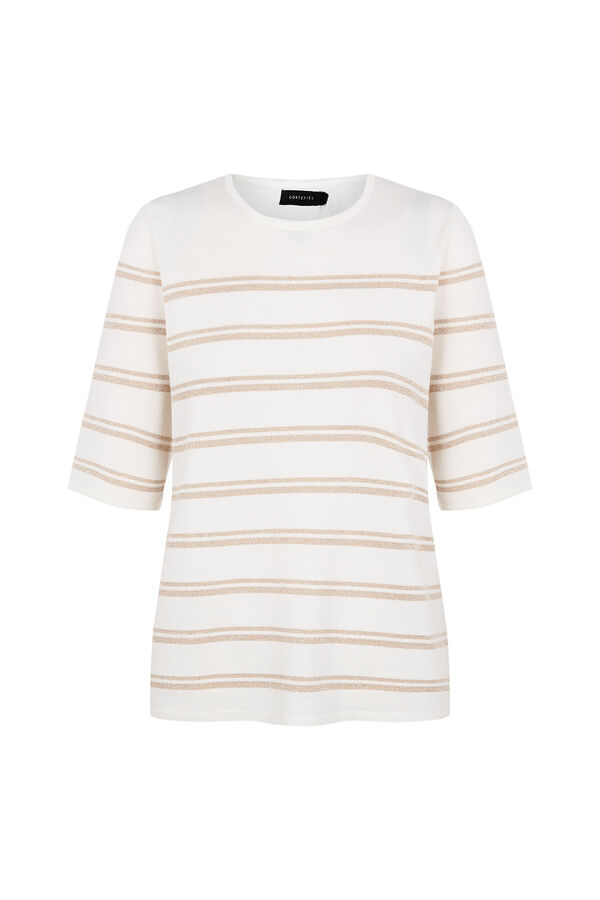 Cortefiel Short sleeve jumper Beige