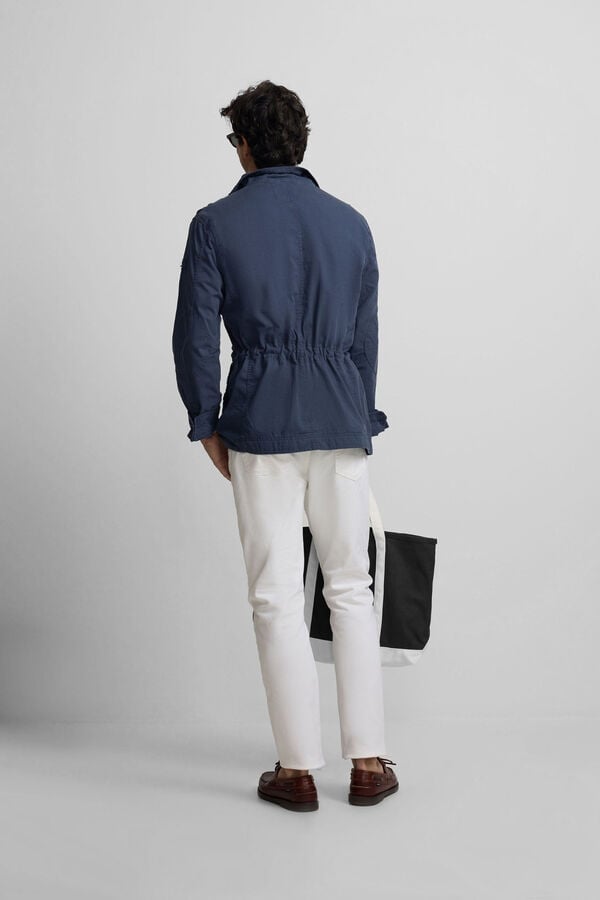 Silbon Patched parka Navy