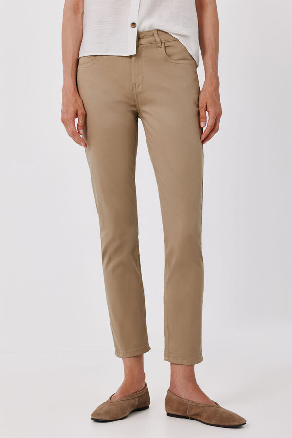 Cortefiel Jeans skinny crop color Tostado