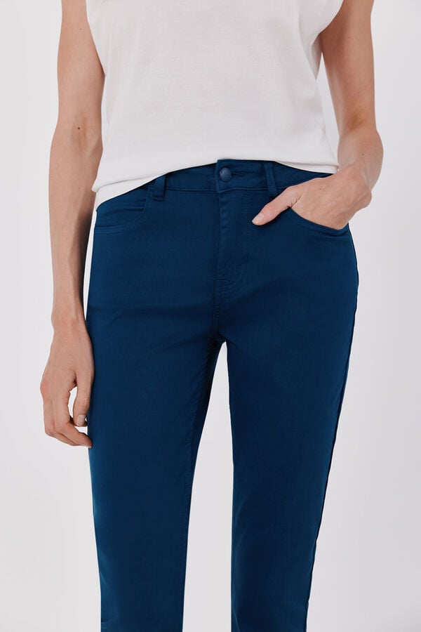 Cortefiel Coloured cropped skinny jeans Navy