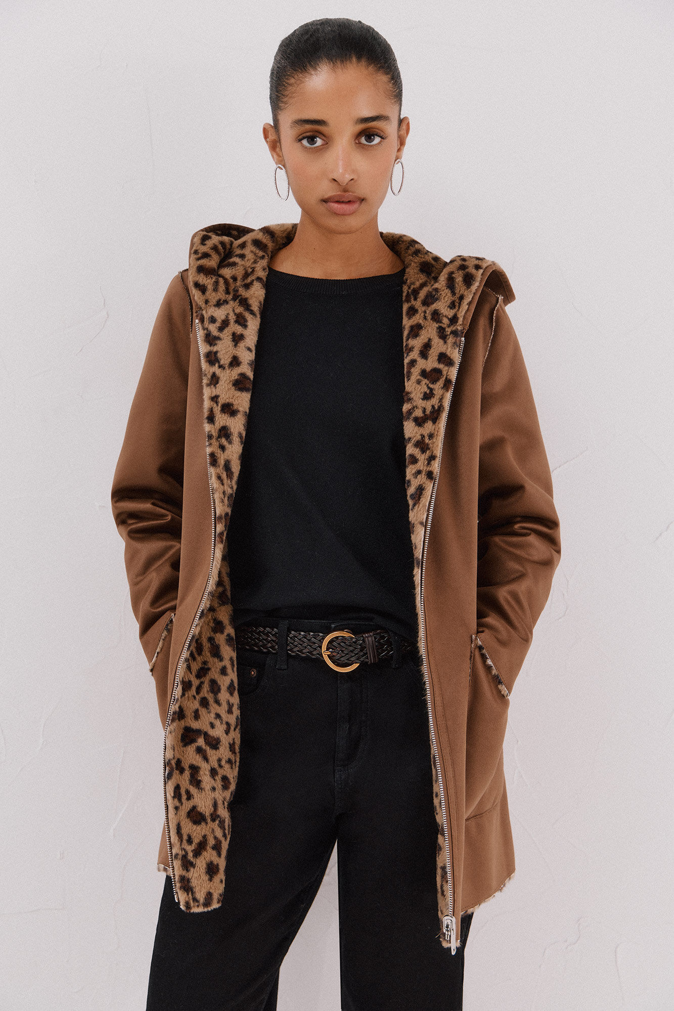 Cortefiel reversible double-sided effect coat