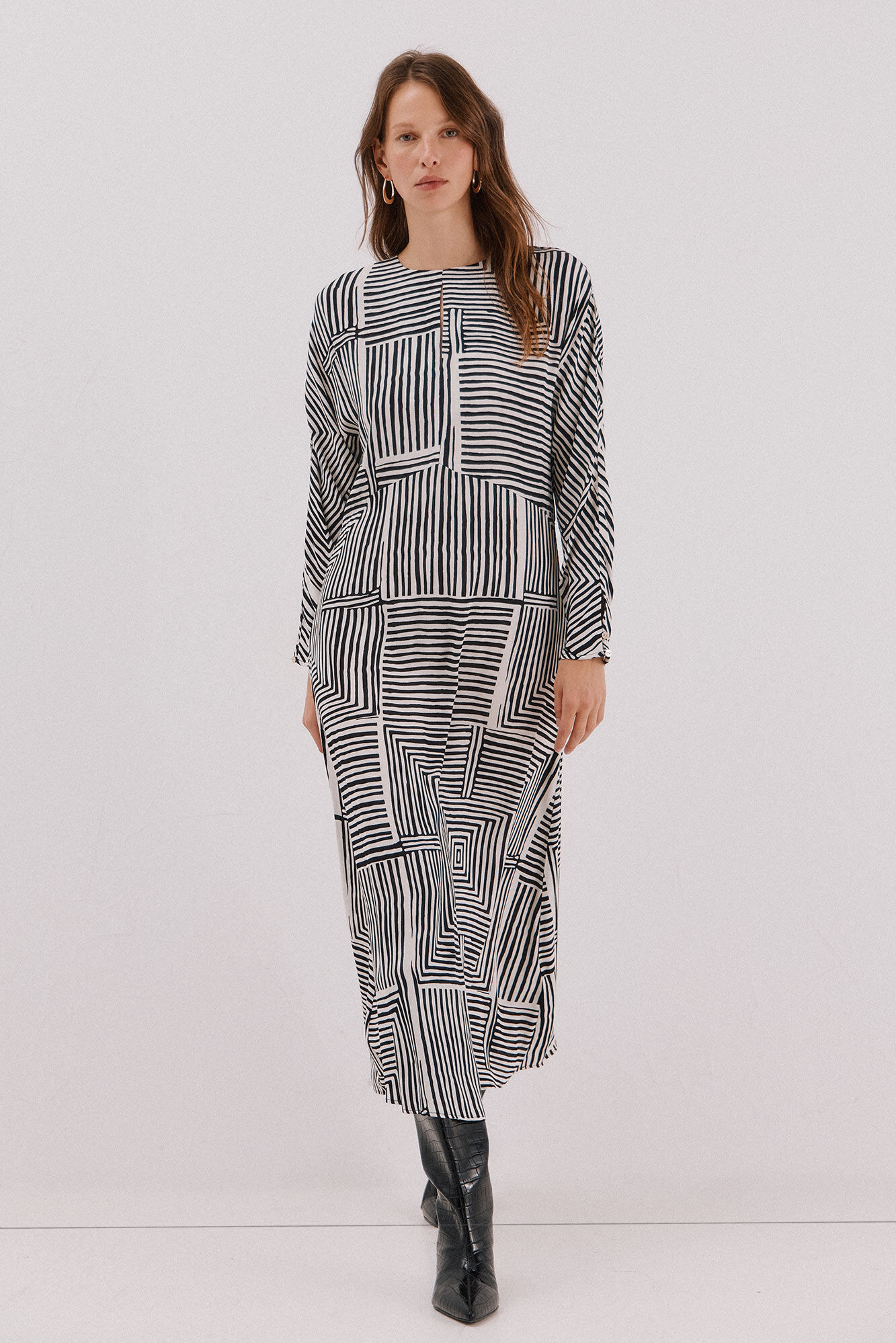 Cortefiel Printed midi dress