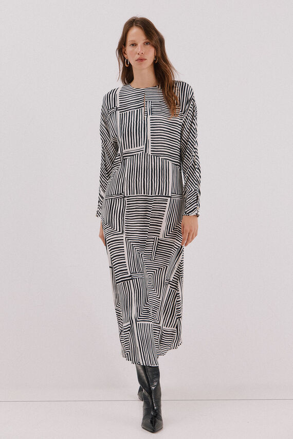 Vestido estampado midi