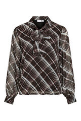 Vila Blusa de chiffon com laçada Preto
