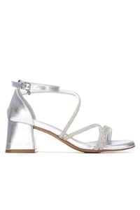 XTI Sandália metalizada com tacão