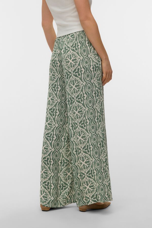 Vero Moda Cal&ccedil;a fluida com cintura el&aacute;stica Verde
