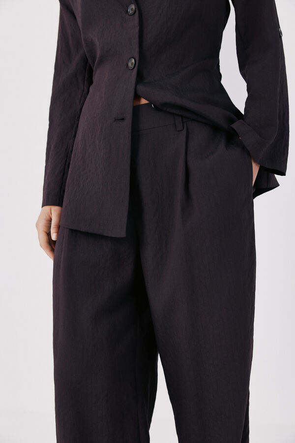 Cortefiel Women's tailored trousers Dark brown
